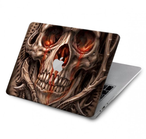 S1675 頭蓋骨の血のタトゥー Skull Blood Tattoo MacBook Air 13″ (2022,2024) - A2681, A3113 ケース・カバー