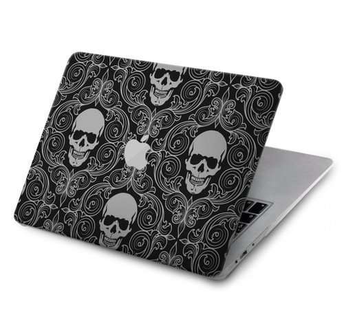 S2371 スカルヴィンテージモノクロのパターン Skull Vintage Monochrome Pattern MacBook Air 13″ (2022,2024) - A2681, A3113 ケース・カバー