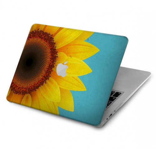 S3039 ひまわり Vintage Sunflower Blue MacBook Air 13″ (2022,2024) - A2681, A3113 ケース・カバー