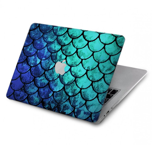 S3047 緑人魚のスケール Green Mermaid Fish Scale MacBook Air 13″ (2022,2024) - A2681, A3113 ケース・カバー