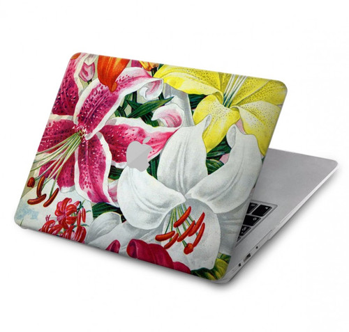 S3205 レトロ花 Retro Art Flowers MacBook Air 13″ (2022,2025) - A2681, A3113, A3240 ケース・カバー