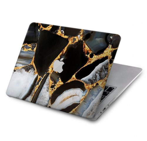 S3419 金の大理石のグラフィックプリント Gold Marble Graphic Print MacBook Air 13″ (2022,2024) - A2681, A3113 ケース・カバー