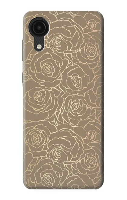 S3466 ゴールドローズ柄 Gold Rose Pattern Samsung Galaxy A03 Core バックケース、フリップケース・カバー
