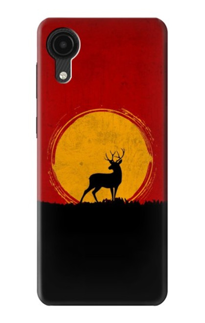 S3513 鹿の夕日 Deer Sunset Samsung Galaxy A03 Core バックケース、フリップケース・カバー