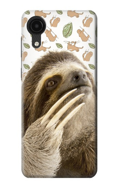 S3559 ナマケモノ Sloth Pattern Samsung Galaxy A03 Core バックケース、フリップケース・カバー