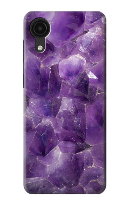 S3713 パープルクォーツアメジストグラフィックプリント Purple Quartz Amethyst Graphic Printed Samsung Galaxy A03 Core バックケース、フリップケース・カバー