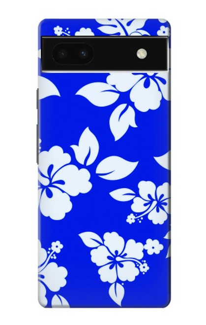 S2244 ハワイのハイビスカス青柄 Hawaiian Hibiscus Blue Pattern Google Pixel 6a バックケース、フリップケース・カバー
