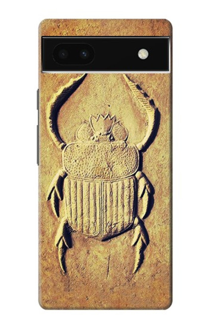 S2401 エジプトのスカラベ 甲虫 グラフィックプリント Egyptian Scarab Beetle Graphic Printed Google Pixel 6a バックケース、フリップケース・カバー