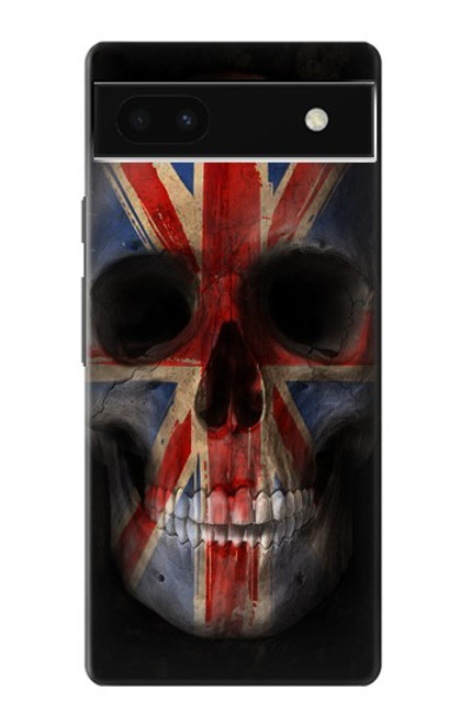 S3848 イギリスの旗の頭蓋骨 United Kingdom Flag Skull Google Pixel 6a バックケース、フリップケース・カバー