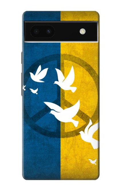 S3857 平和鳩 ウクライナの旗 Peace Dove Ukraine Flag Google Pixel 6a バックケース、フリップケース・カバー