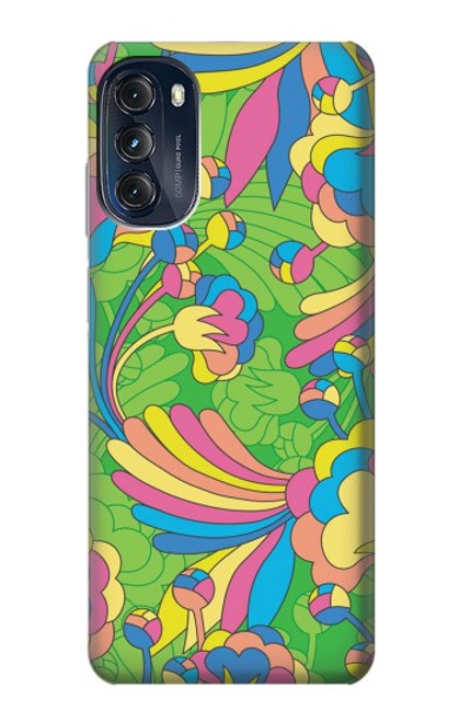 S3273 フラワーラインアートパターン Flower Line Art Pattern Motorola Moto G (2022) バックケース、フリップケース・カバー