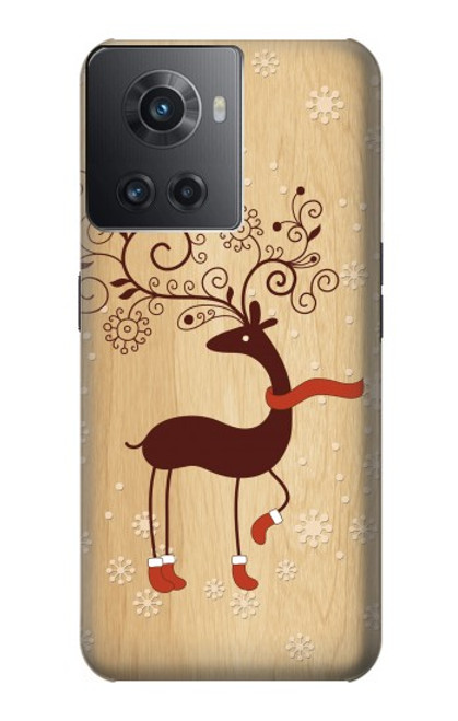 S3081 トナカイ Wooden Raindeer Graphic Printed OnePlus Ace バックケース、フリップケース・カバー