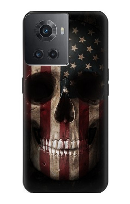 S3850 アメリカの国旗の頭蓋骨 American Flag Skull OnePlus Ace バックケース、フリップケース・カバー