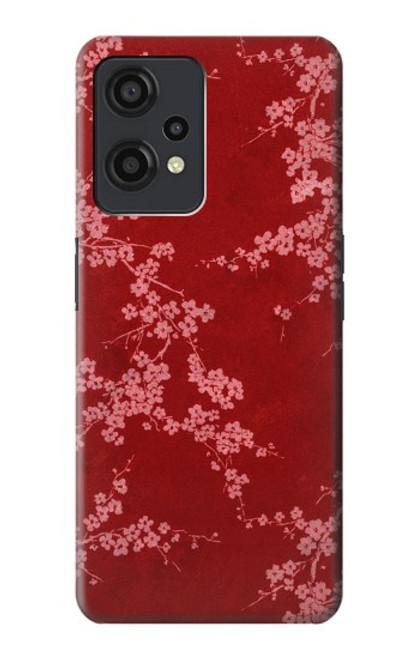 S3817 赤い花の桜のパターン Red Floral Cherry blossom Pattern OnePlus Nord CE 2 Lite 5G バックケース、フリップケース・カバー