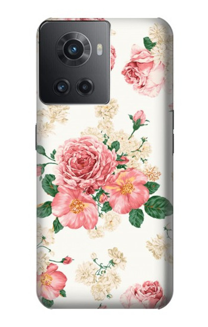 S1859 ローズ柄 Rose Pattern OnePlus 10R バックケース、フリップケース・カバー