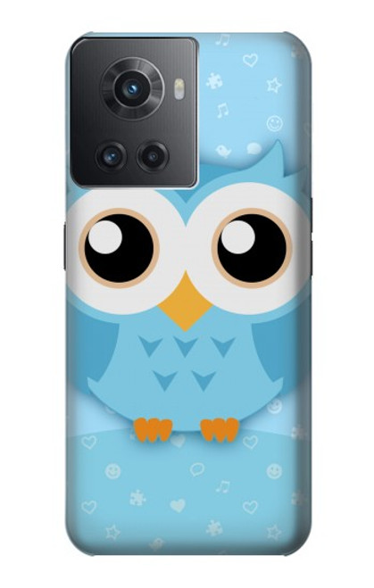 S3029 かわいい青いフクロウ Cute Blue Owl OnePlus 10R バックケース、フリップケース・カバー