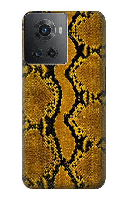 S3365 黄パイソンの皮膚 グラフィックプリント Yellow Python Skin Graphic Print OnePlus 10R バックケース、フリップケース・カバー