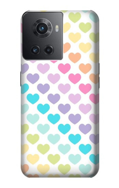 S3499 カラフルなハート柄 Colorful Heart Pattern OnePlus 10R バックケース、フリップケース・カバー