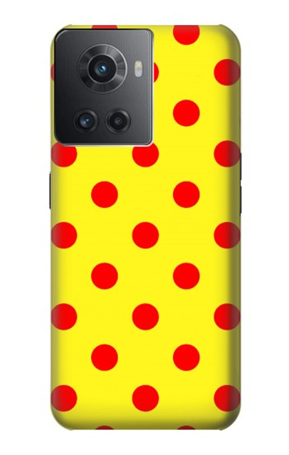 S3526 赤い水玉 Red Spot Polka Dot OnePlus 10R バックケース、フリップケース・カバー
