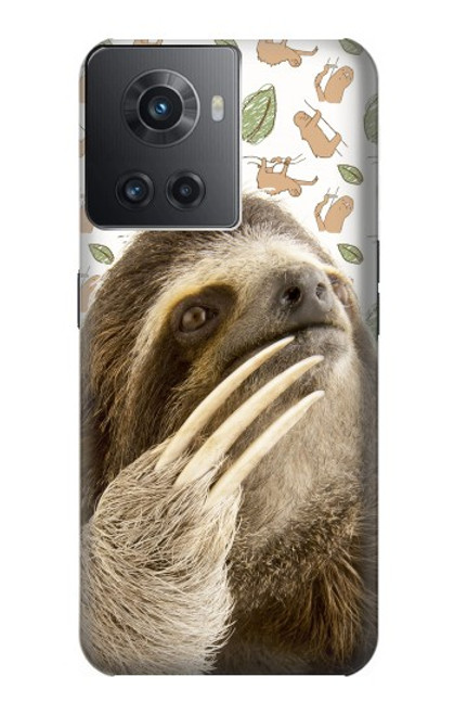 S3559 ナマケモノ Sloth Pattern OnePlus 10R バックケース、フリップケース・カバー