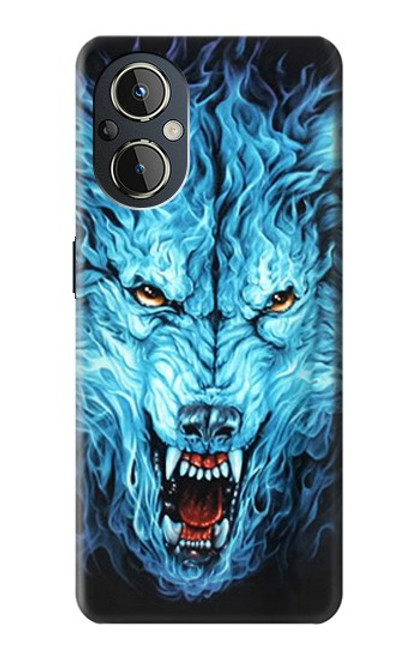 S0752 青火災狼 Blue Fire Grim Wolf OnePlus Nord N20 5G バックケース、フリップケース・カバー