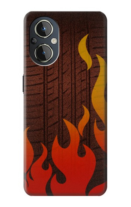 S2988 火災ラリー車のタイヤ Rally Car Tire Fire OnePlus Nord N20 5G バックケース、フリップケース・カバー