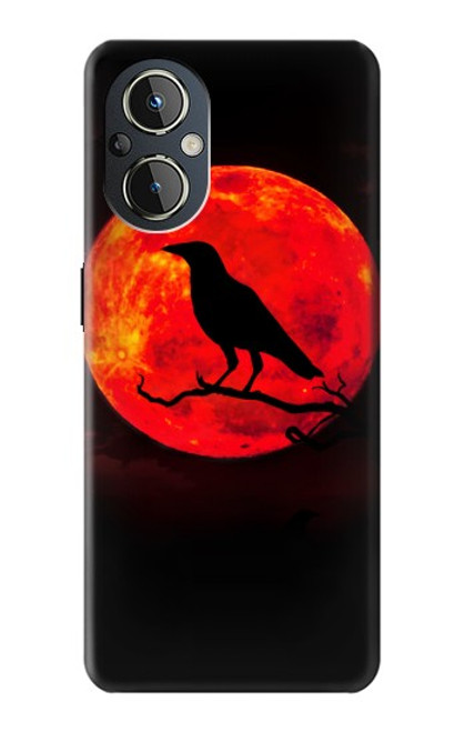 S3328 カラス赤い月 Crow Red Moon OnePlus Nord N20 5G バックケース、フリップケース・カバー