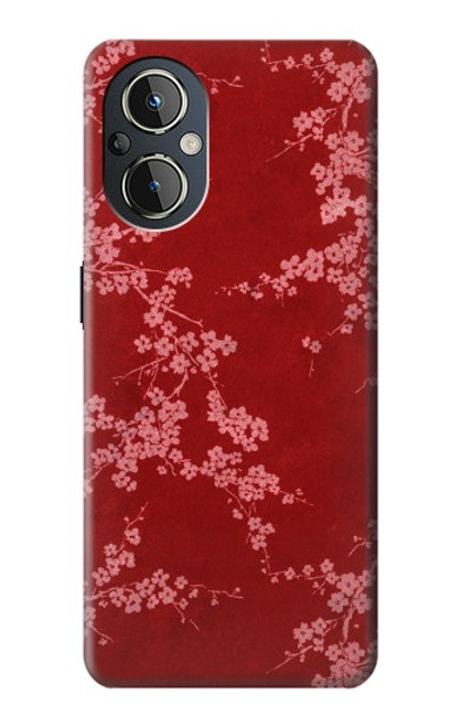 S3817 赤い花の桜のパターン Red Floral Cherry blossom Pattern OnePlus Nord N20 5G バックケース、フリップケース・カバー