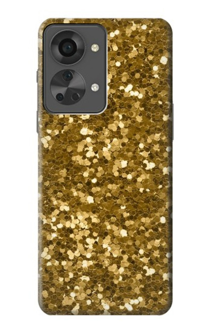 S3388 ゴールドラメグラフィックプリント Gold Glitter Graphic Print OnePlus Nord 2T バックケース、フリップケース・カバー