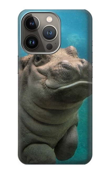 S3871 かわいい赤ちゃんカバ カバ Cute Baby Hippo Hippopotamus iPhone 13 Pro バックケース、フリップケース・カバー