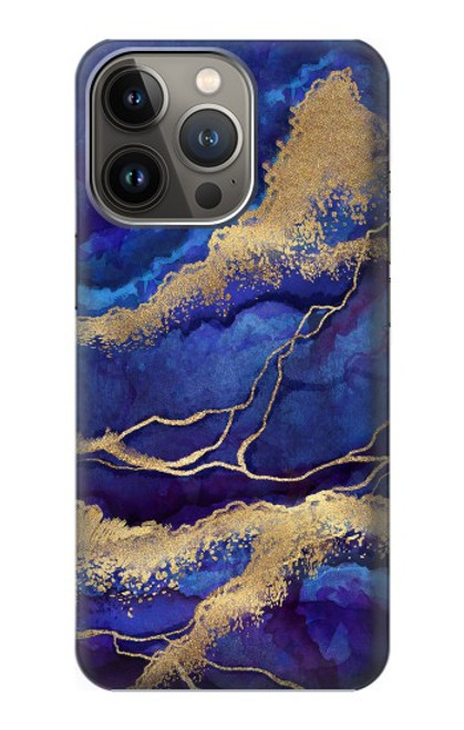 S3906 ネイビー ブルー パープル マーブル Navy Blue Purple Marble iPhone 13 Pro バックケース、フリップケース・カバー