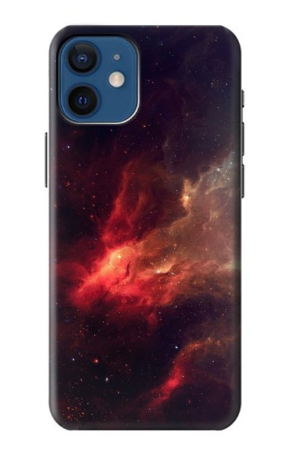 S3897 赤い星雲の宇宙 Red Nebula Space iPhone 12 mini バックケース、フリップケース・カバー