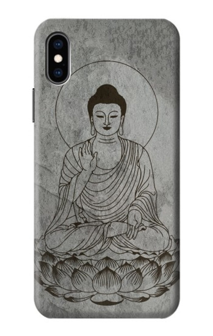 S3873 ブッダ ライン アート Buddha Line Art iPhone X, iPhone XS バックケース、フリップケース・カバー