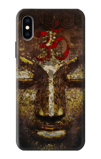 S3874 ブッダフェイスオームシンボル Buddha Face Ohm Symbol iPhone X, iPhone XS バックケース、フリップケース・カバー