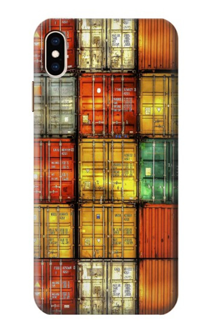 S3861 カラフルなコンテナ ブロック Colorful Container Block iPhone XS Max バックケース、フリップケース・カバー