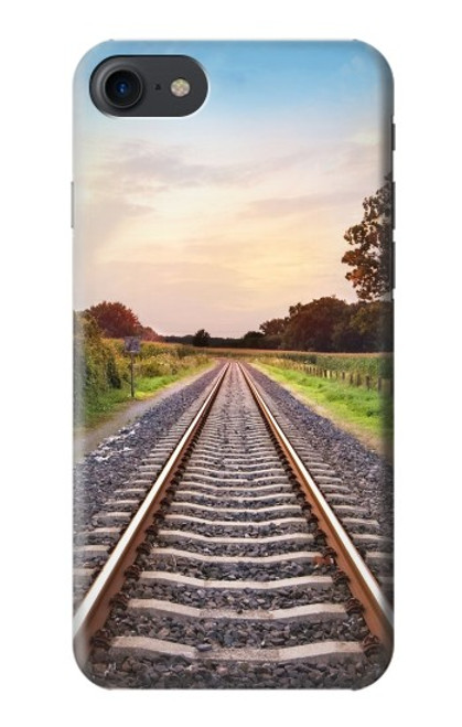 S3866 鉄道直線線路 Railway Straight Train Track iPhone 7, iPhone 8, iPhone SE (2020) (2022) バックケース、フリップケース・カバー