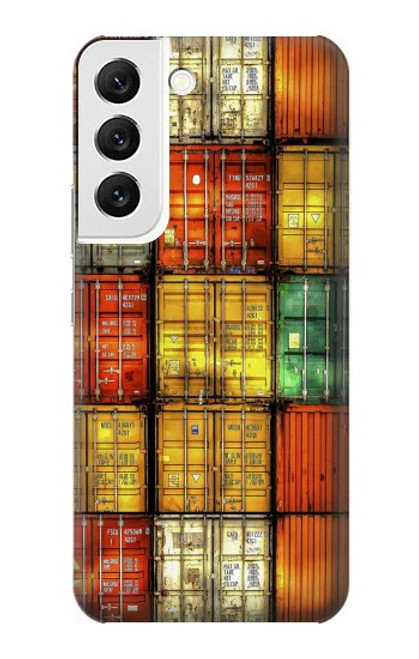 S3861 カラフルなコンテナ ブロック Colorful Container Block Samsung Galaxy S22 バックケース、フリップケース・カバー