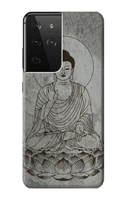 S3873 ブッダ ライン アート Buddha Line Art Samsung Galaxy S21 Ultra 5G バックケース、フリップケース・カバー