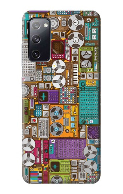 S3879 レトロな音楽の落書き Retro Music Doodle Samsung Galaxy S20 FE バックケース、フリップケース・カバー