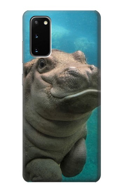 S3871 かわいい赤ちゃんカバ カバ Cute Baby Hippo Hippopotamus Samsung Galaxy S20 バックケース、フリップケース・カバー
