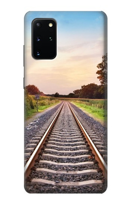 S3866 鉄道直線線路 Railway Straight Train Track Samsung Galaxy S20 Plus, Galaxy S20+ バックケース、フリップケース・カバー