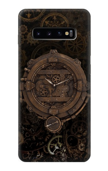 S3902 スチーム パンクなクロック ギア Steampunk Clock Gear Samsung Galaxy S10 Plus バックケース、フリップケース・カバー