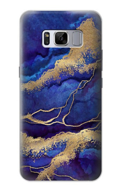 S3906 ネイビー ブルー パープル マーブル Navy Blue Purple Marble Samsung Galaxy S8 Plus バックケース、フリップケース・カバー