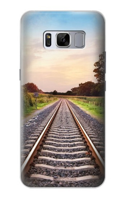 S3866 鉄道直線線路 Railway Straight Train Track Samsung Galaxy S8 バックケース、フリップケース・カバー