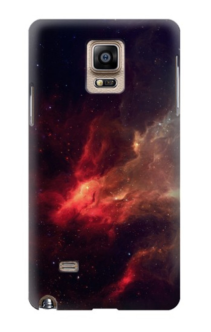 S3897 赤い星雲の宇宙 Red Nebula Space Samsung Galaxy Note 4 バックケース、フリップケース・カバー