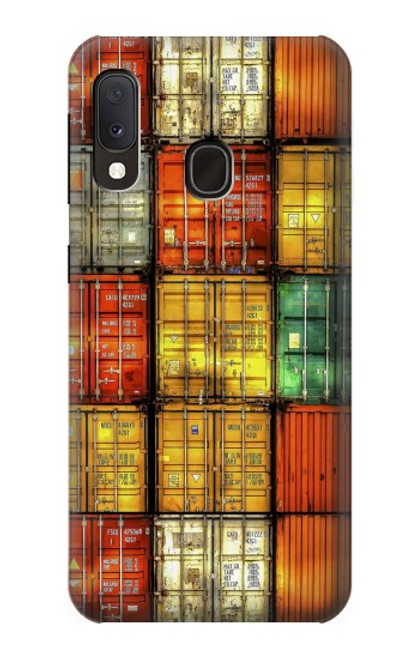 S3861 カラフルなコンテナ ブロック Colorful Container Block Samsung Galaxy A20e バックケース、フリップケース・カバー