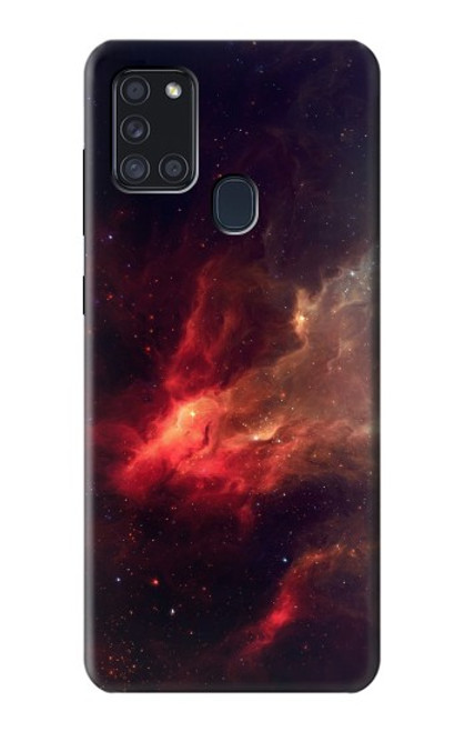 S3897 赤い星雲の宇宙 Red Nebula Space Samsung Galaxy A21s バックケース、フリップケース・カバー