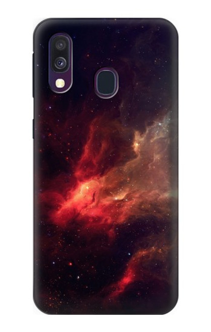 S3897 赤い星雲の宇宙 Red Nebula Space Samsung Galaxy A40 バックケース、フリップケース・カバー