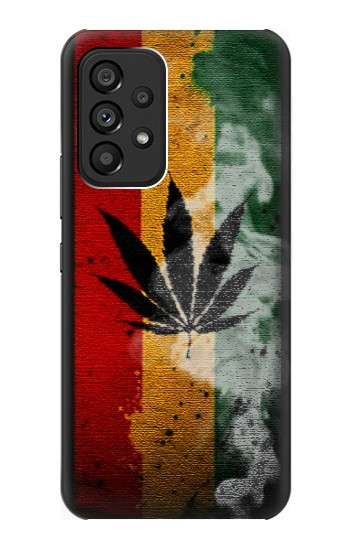 S3890 レゲエ ラスタ フラッグ スモーク Reggae Rasta Flag Smoke Samsung Galaxy A53 5G バックケース、フリップケース・カバー