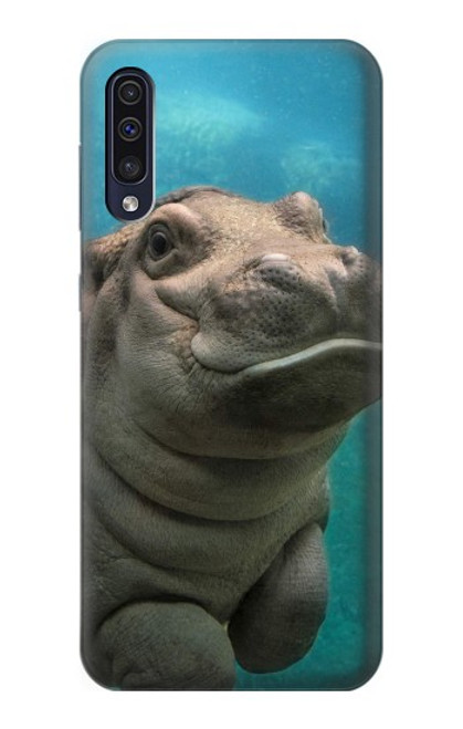 S3871 かわいい赤ちゃんカバ カバ Cute Baby Hippo Hippopotamus Samsung Galaxy A70 バックケース、フリップケース・カバー